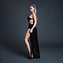 Take Me - Latex-look Vinyl en Mesh Bodysuit met Flirty Rok - XL - Zwart