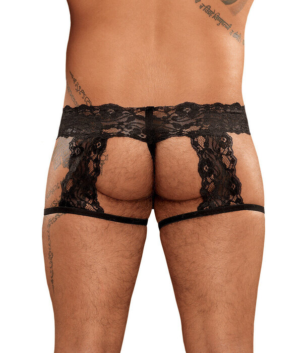 Male Power G-String Garter Short - S/M - Zwart