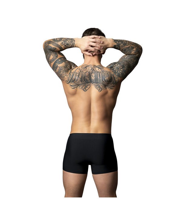 Male Power Pouch Short - S - Zwart/Rood