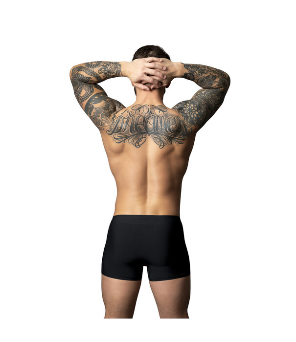 Male Power Pouch Short - L - Zwart/Rood
