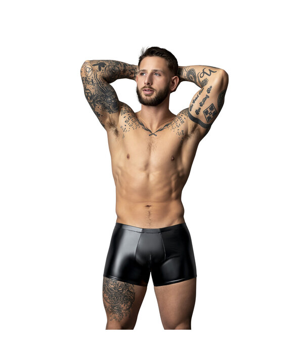 Male Power Wetlook Pouch Short - XL - Zwart
