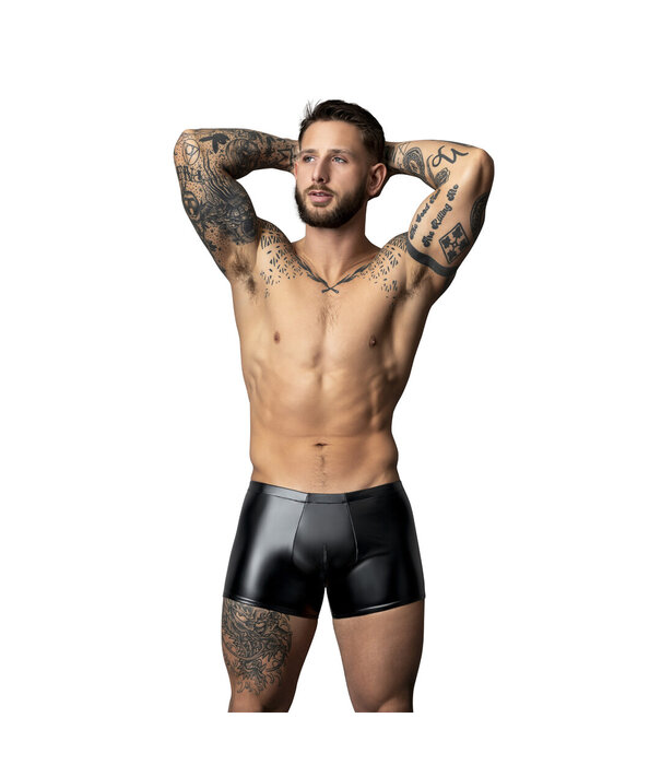Male Power Wetlook Pouch Short - L - Zwart