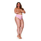 Hoge Taille Kant Panty - 3X - Roze