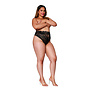 Hoge Taille Kant Slip - 3X - Zwart