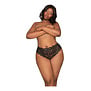 Kant Tanga Panty met Open Kruik - 1X - Zwart