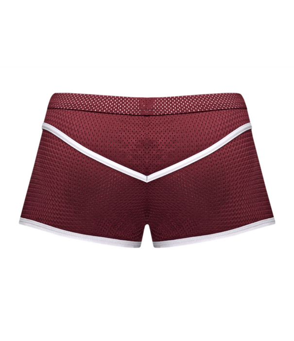Male Power Mini Short - L - Burgundy