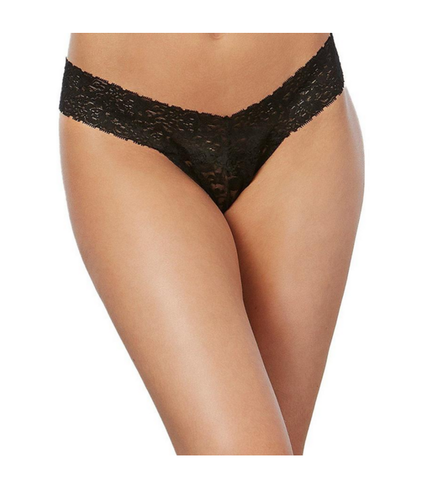 Dreamgirl Lace Thong - One Size - Zwart