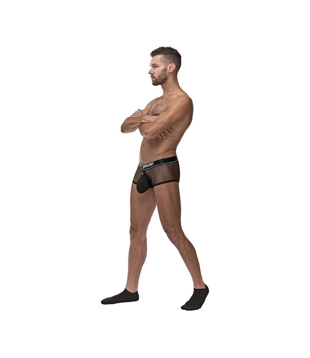 Male Power Mini Cockring Kort met Rode Cockring - S - Zwart