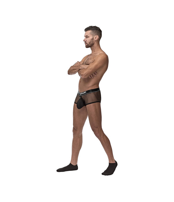 Male Power Mini Cockring Kort met Rode Cockring - M - Zwart