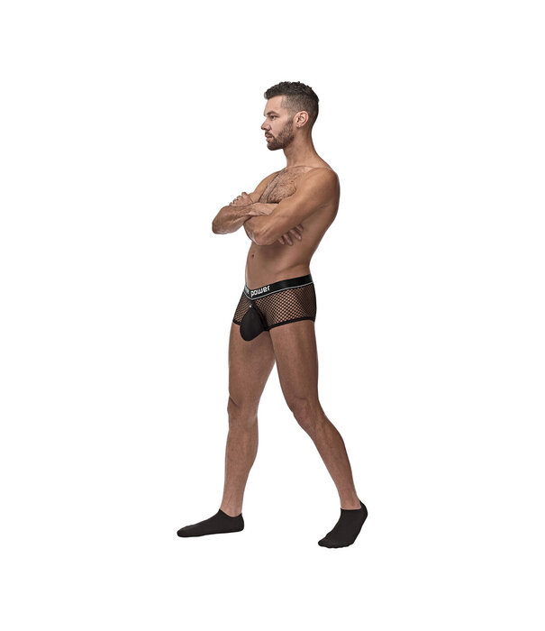 Male Power Mini Cockring Kort met Rode Cockring - L - Zwart