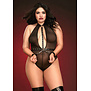 Mesh Teddy - Plus Size - Zwart
