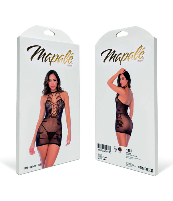 Mapalé Roze Visnet Chemise - Één Maat - Zwart