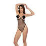 Feather Kiss Visnet Bodysuit - Één maat - Zwart