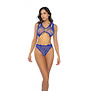 Leopard Visnet Ketting Bodysuit - Één Maat - Blauw