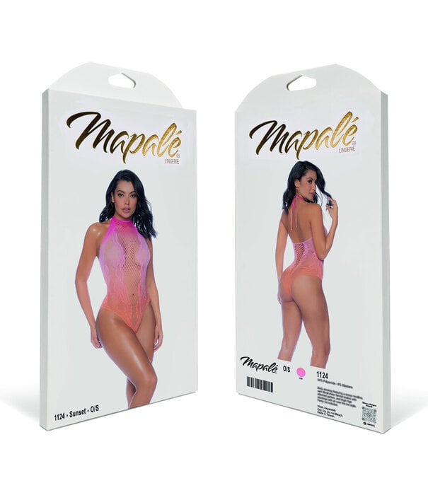 Mapalé Bloemen Halter Ombre Bodysuit - Één maat - Zonsondergang