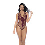 Bloemen Fishnet Bodysuit - One Size - Kers