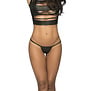 Ondeugende Faux Leather Y-Back Thong - M/L - Nat Look Zwart