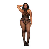 Visnet Bodystocking Teddy - Plus Size - Zwart