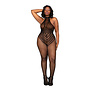 Visnet Bodystocking Teddy - Plus Size - Zwart