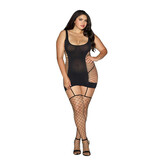 Opaak Diamant Net Garter Jurk