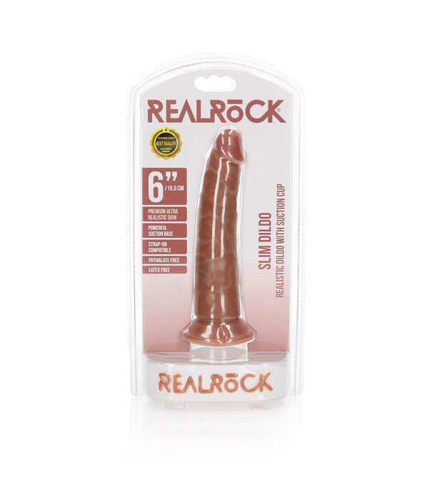 RealRock by Shots Slim Realistische Dildo met Zuignap - 6 / 15,5 cm