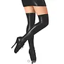 Noir Handmade F403 wetlook overknee kousen met voet zwart