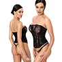 Noir Handmade F406 kanten corset met powerwetlook zwart