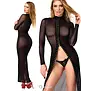 Noir Handmade F410 transparante maxi jurk met veters zwart