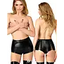 Noir Handmade F411 wetlook short met hoge taille en vetering zwart