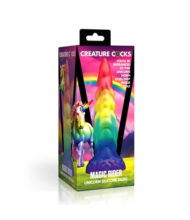 Magic Rider - Eenhoorn Silicone Dildo - Regenboog
