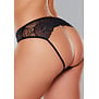 Open Panty met Mesh Voorkant en Kant Achterkant - One Size