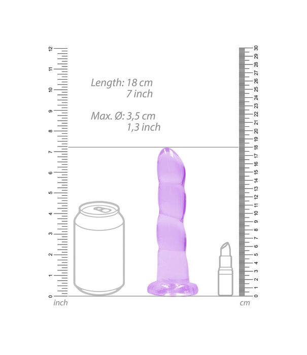 RealRock by Shots Niet-realistische Dildo met Zuignap - 7 / 17 cm