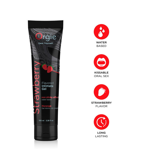 Orgie Lube Tube Aardbei - Waterbased Lubricant - 3 fl oz / 100 ml