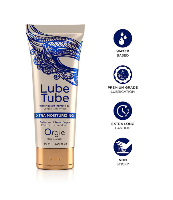 Orgie Lube Tube Xtra Lubrication - Waterbased Lubricant - 5 fl oz / 150 ml