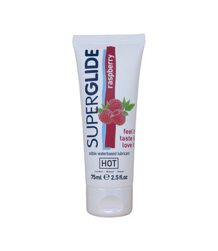Superglide - Eetbaar Waterbasis Glijmiddel - Framboos - 3 fl oz / 75 ml