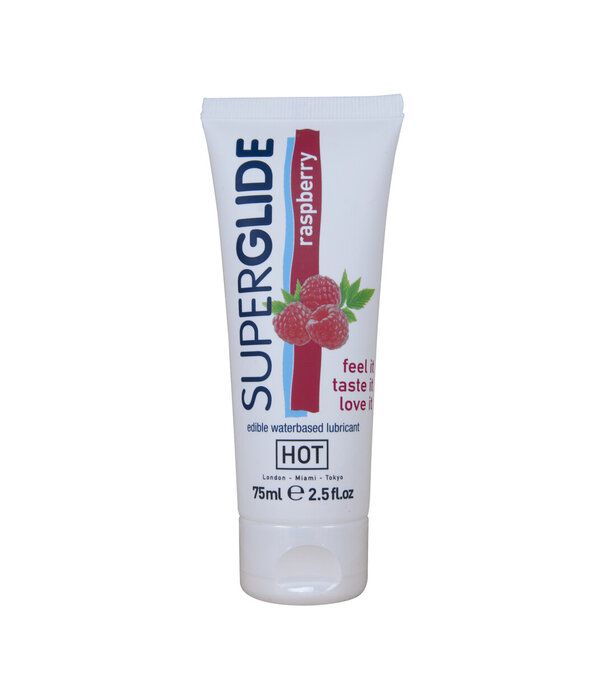 HOT Superglide - Eetbaar Waterbasis Glijmiddel - Framboos - 3 fl oz / 75 ml