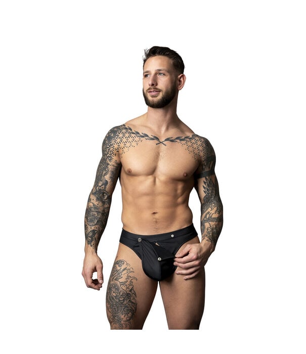 Male Power Snap Off Tanga - L/XL - Zwart