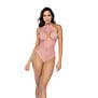 Hart Visnet Bodysuit met Hartdetail - One Size - Bubbelgum Roze