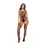 Slangen Visnet Bodyset - One Size - Zwart/Rood