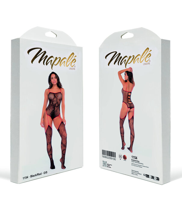 Mapalé Slangen Visnet Bodyset - One Size - Zwart/Rood