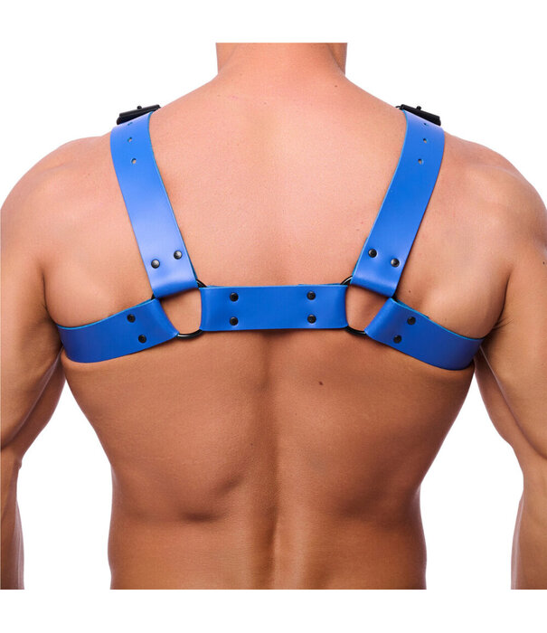 Red Leather Bulldog Leren Harnas - S/M - Blauw
