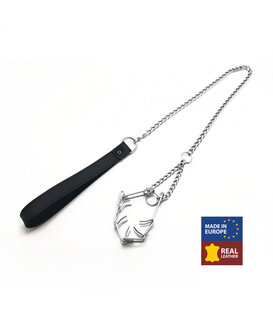 Leiband met Choker voor Penis - Zwart/Zilver