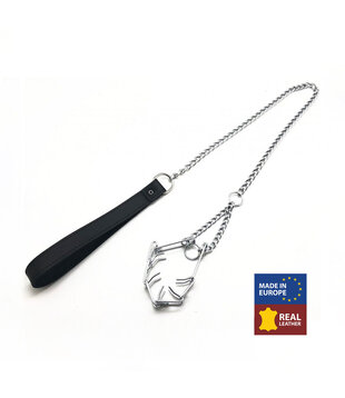 Leiband met Choker voor Penis - Zwart/Zilver