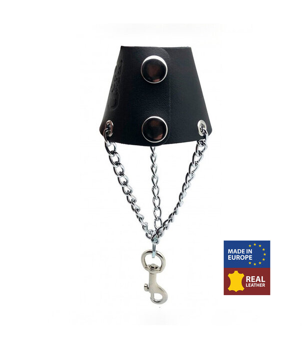 Red Leather Leren Parachute met Kettingen en Haak - Zwart
