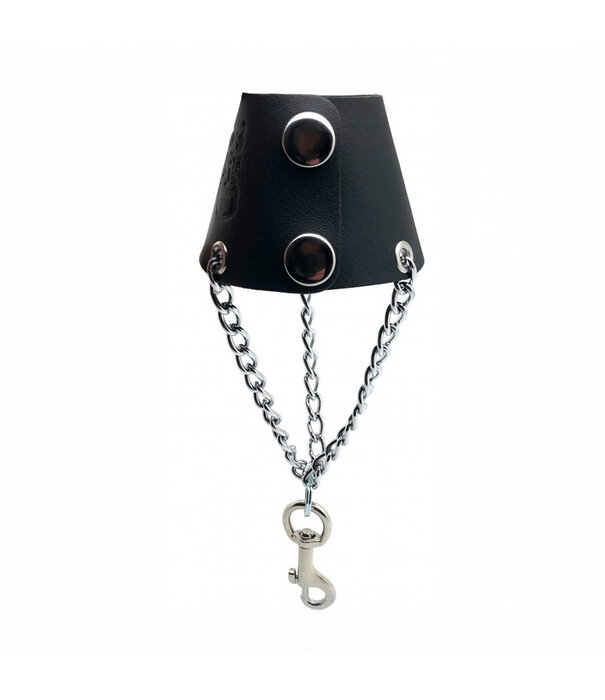 Red Leather Leren Parachute met Kettingen en Haak - Zwart