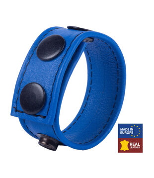 Cocky - Verstelbare Leren Cockring - Blauw
