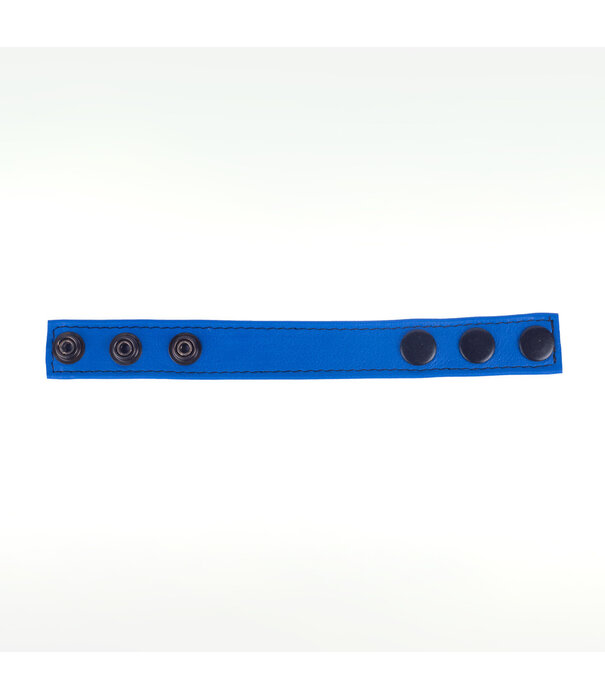 Red Leather Cocky - Verstelbare Leren Cockring - Blauw