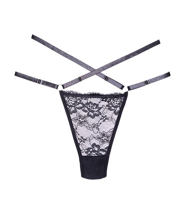 Allure Cherished - Kant en Gaas String - OS - Zwart