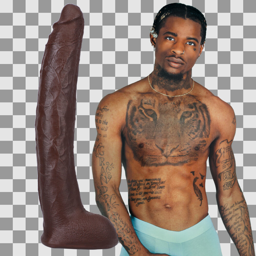 Doc Johnson Damion Dayski - Realistic ULTRASKYN Dildo - 12 / 30 cm - Chocolade