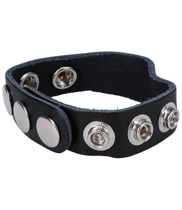 Doc Johnson De Leather 5 Snap - Leather Cockring